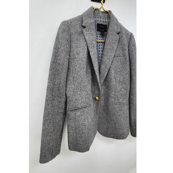 J. Crew The Campbell Blazer 100% Wool Grey Size 6 - Picture 8 of 16
